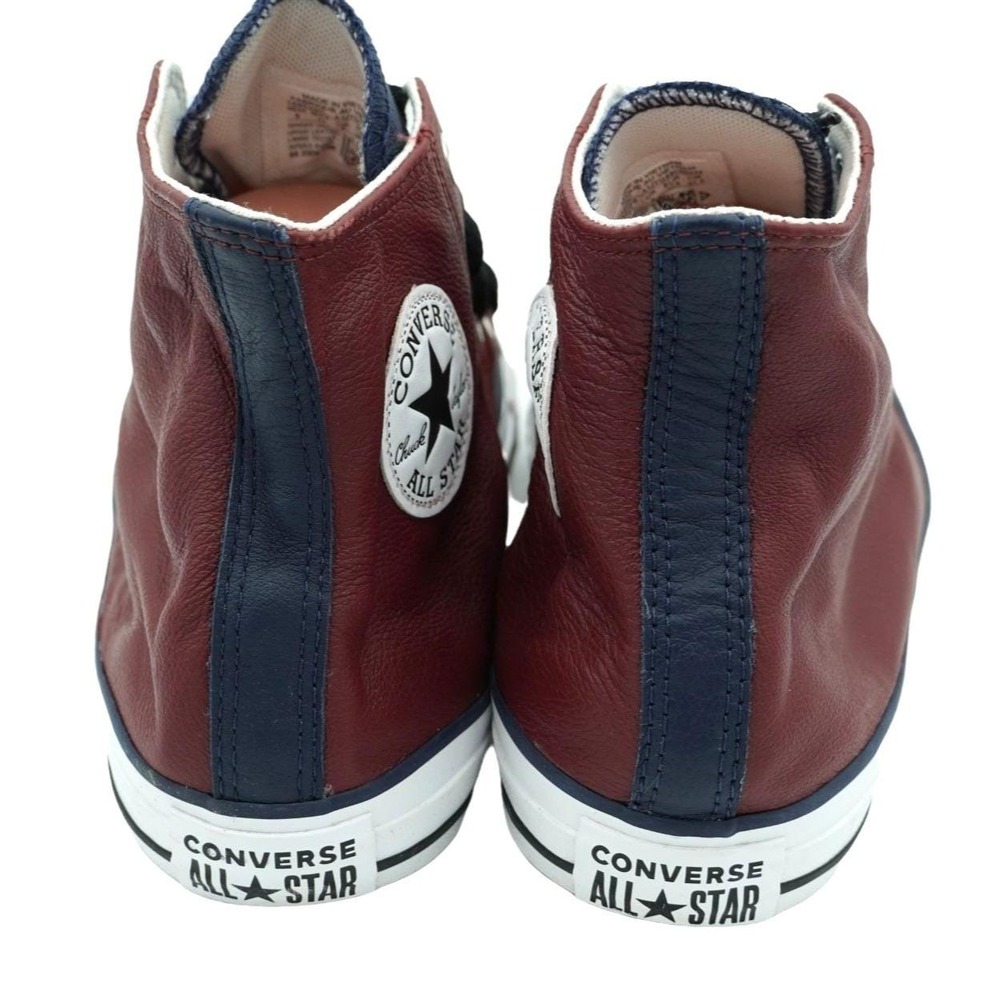 Classic Converse Chuck Taylor All Star Sneaker Mens 9 Burgundy Leather High Top - Picture 5 of 10